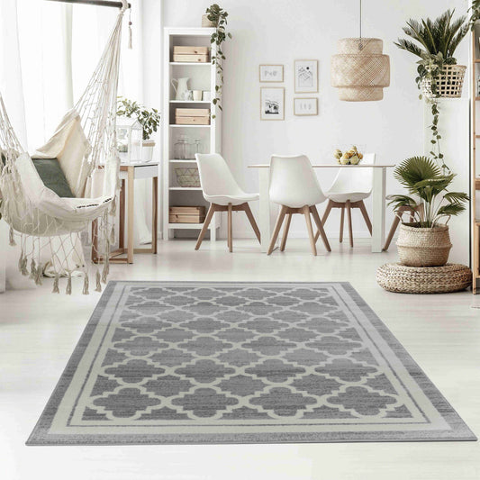 area rug with borders in the room