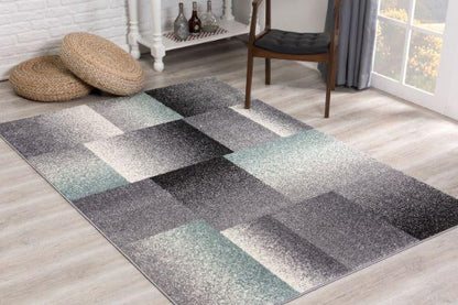 Tapis gris contemporain géométrique Nova