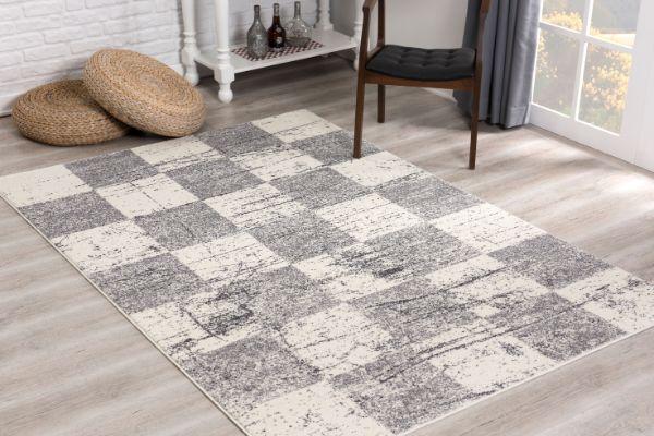 Nova Geometric Contemporary White Rug