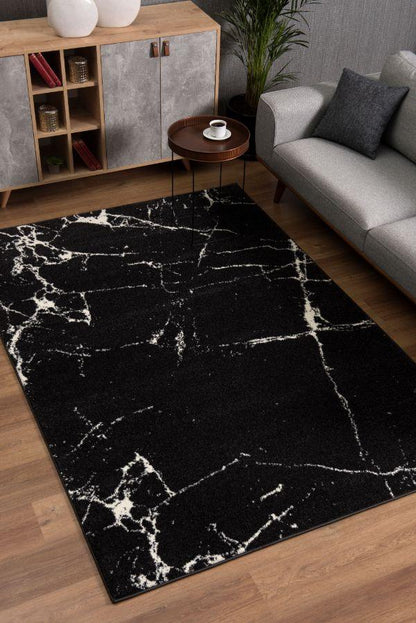 Tapis moderne en marbre noir Nova