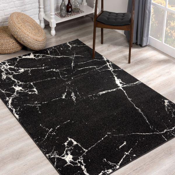 Tapis moderne en marbre noir Nova