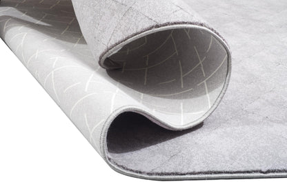 Tapis gris géométrique moderne Oasis