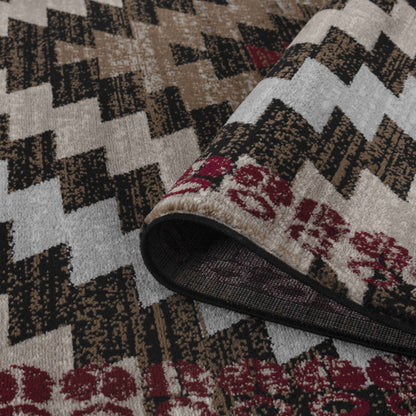 Sakarya Boho Geometric Brown Rug