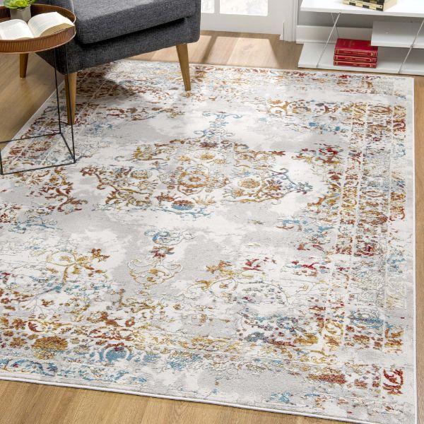 Tapis gris contemporain transitionnel Vogue