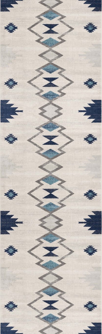 Savannah Boho Contemporary Blue Rug