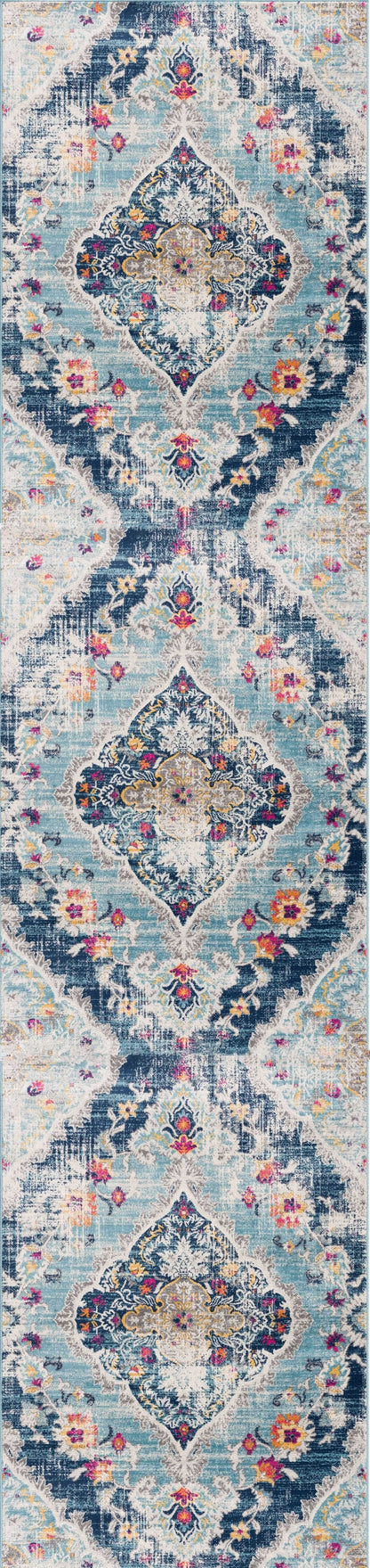 Savannah Boho Transitional Blue Rug