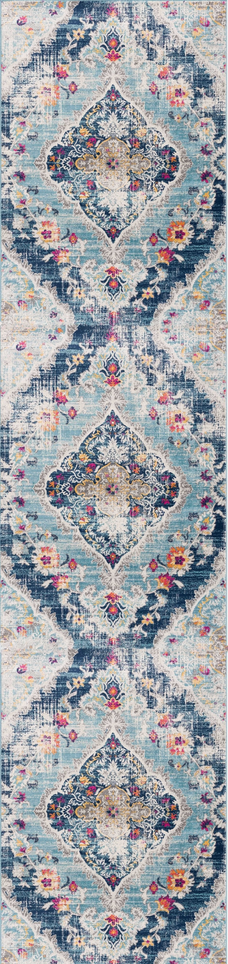 Savannah Boho Transitional Blue Rug