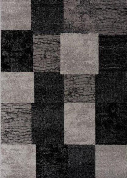 Tapis gris à carreaux géométriques Montage