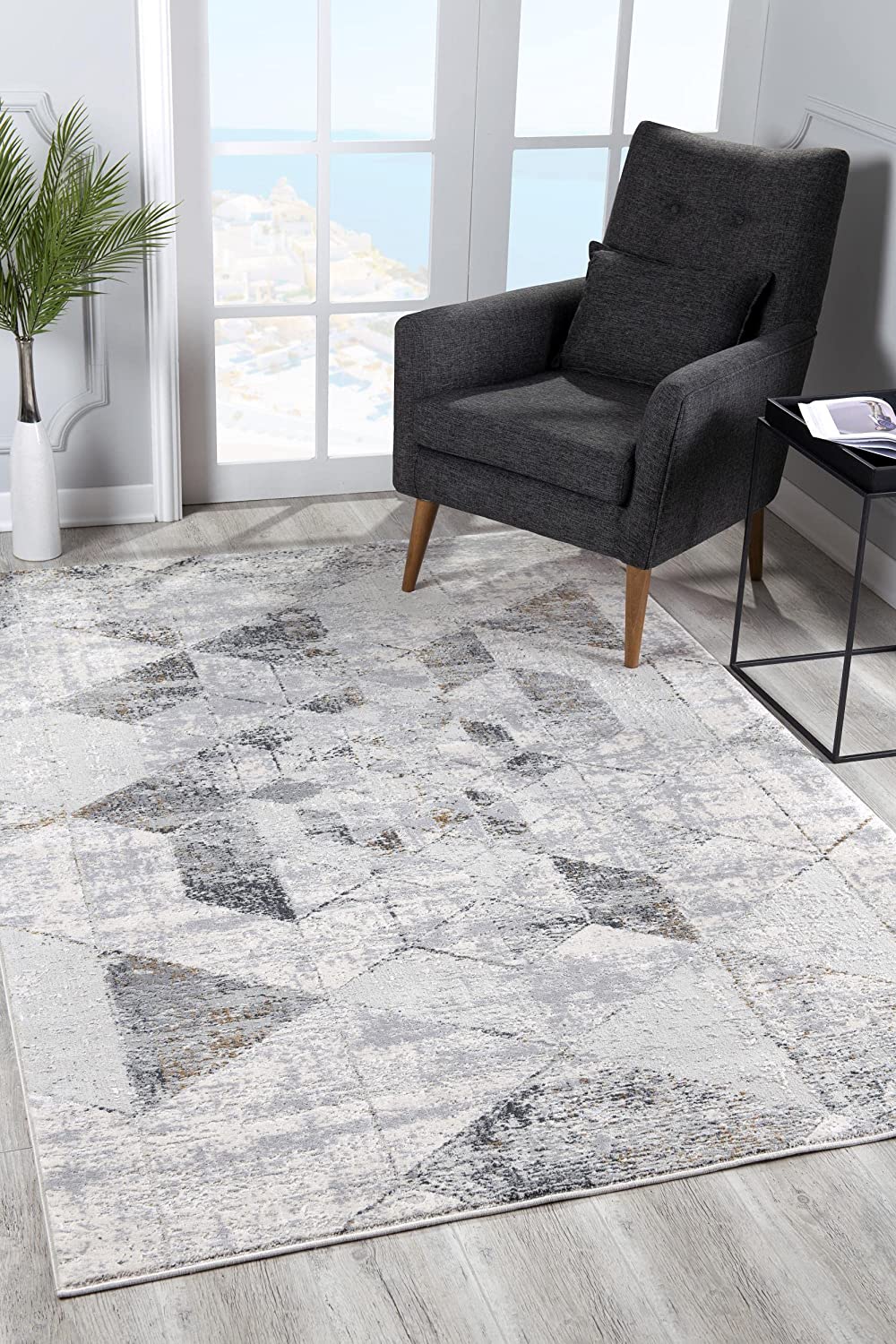 Mirage Abstract Contemporary Beige Rug