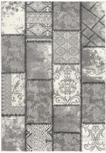 Montage Abstract Boho Grey Rug