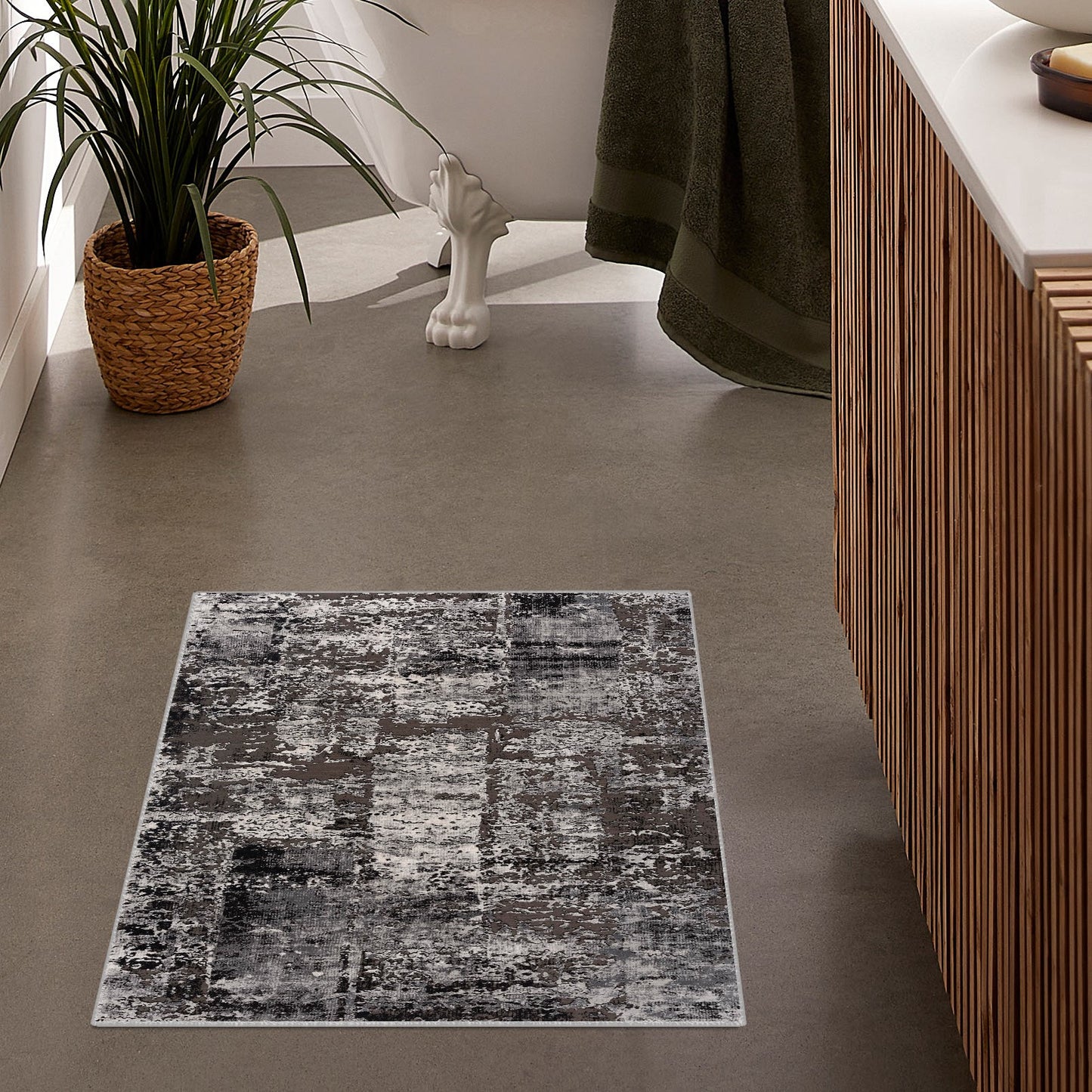 Tapis gris contemporain scandinave Vogue