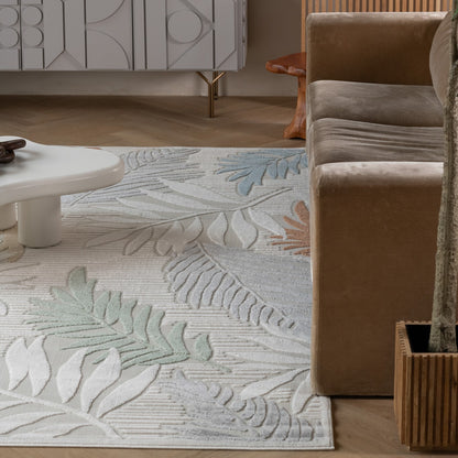 Alfombra Abstract Floral Cream Rug