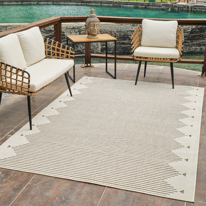 Maise Striped Modern Beige Rug