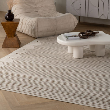 Tapis beige moderne rayé Maise