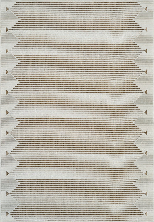 Tapis beige moderne rayé Maise