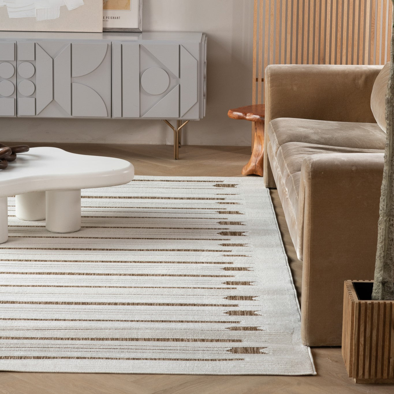 Maise Abstract Modern Beige Rug