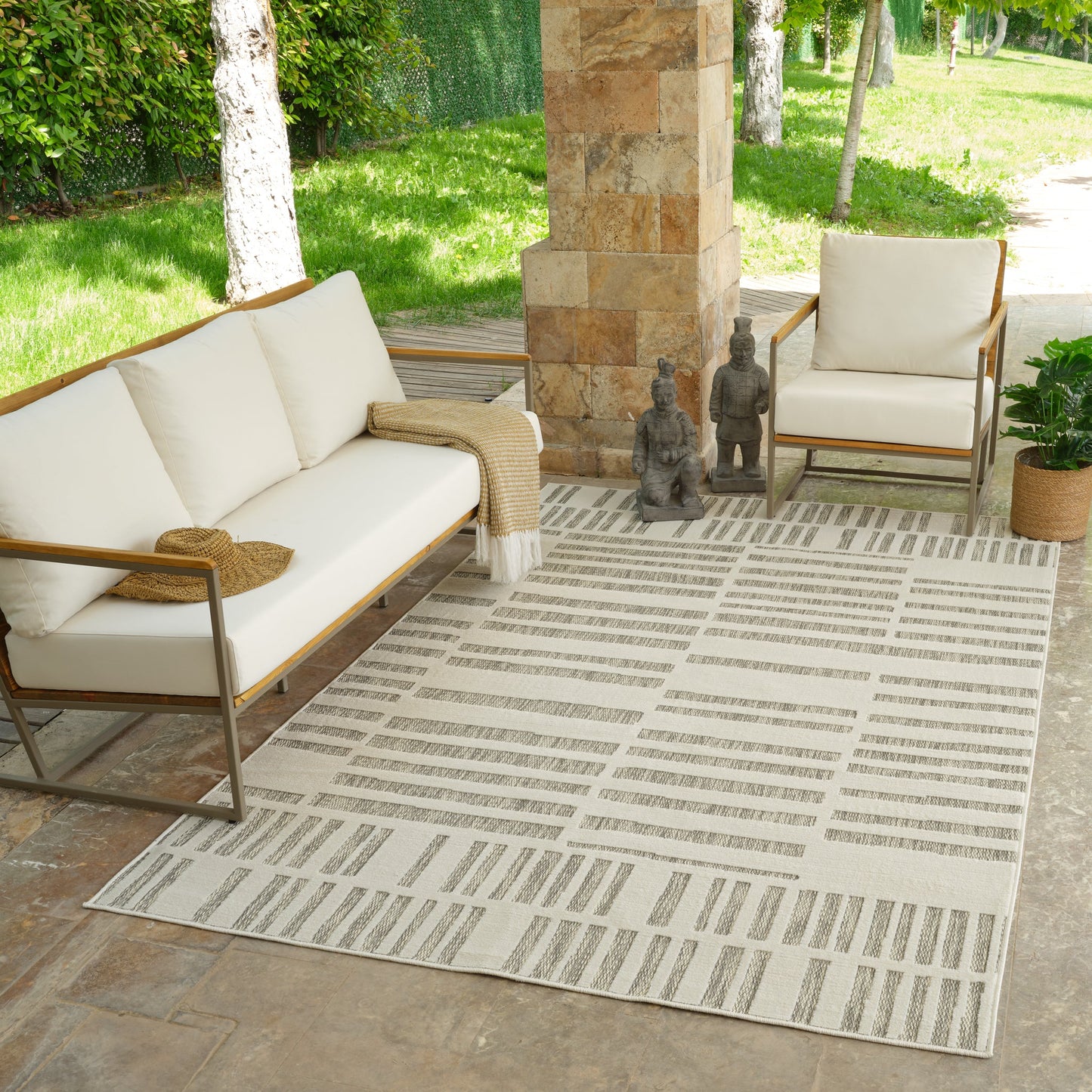 Maise Abstract Modern Cream Rug