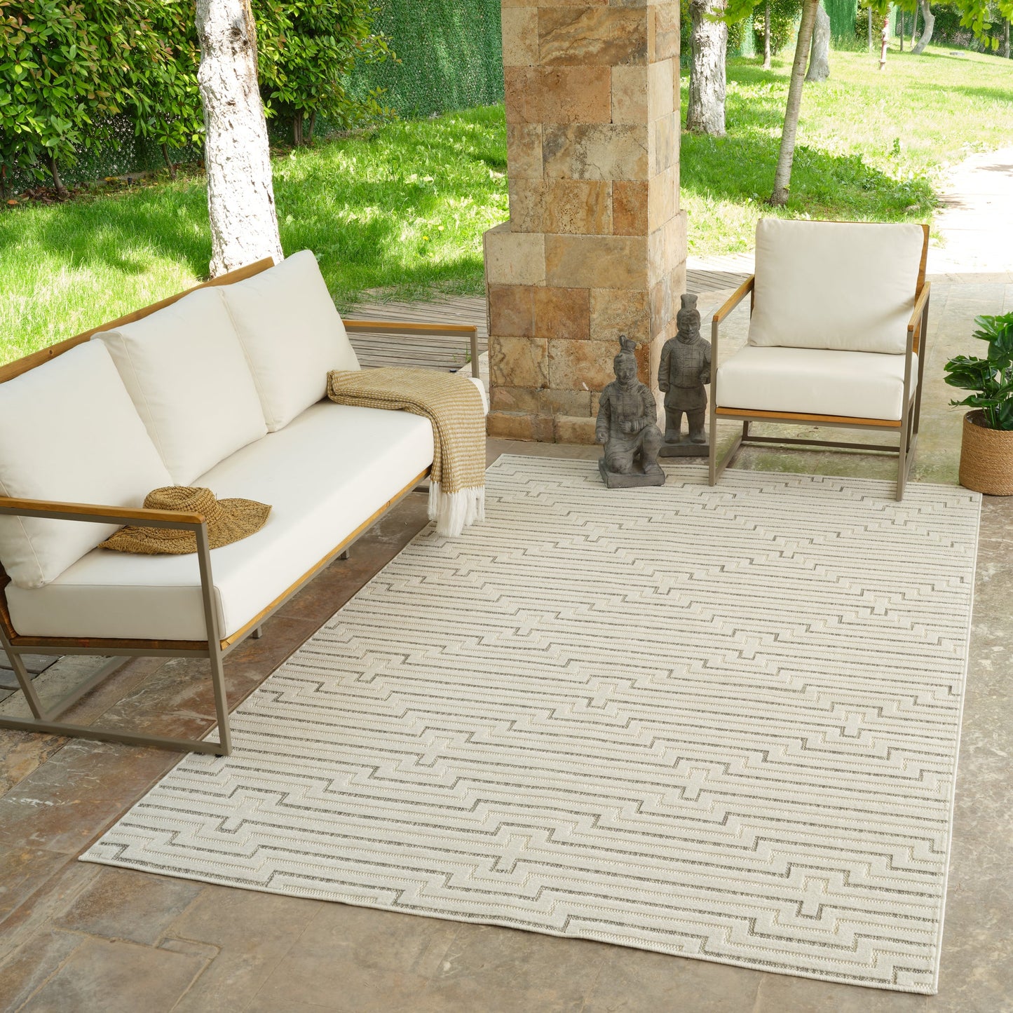 Maise Abstract Modern Cream Rug