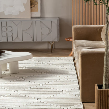 Maise Abstract Modern Cream Rug