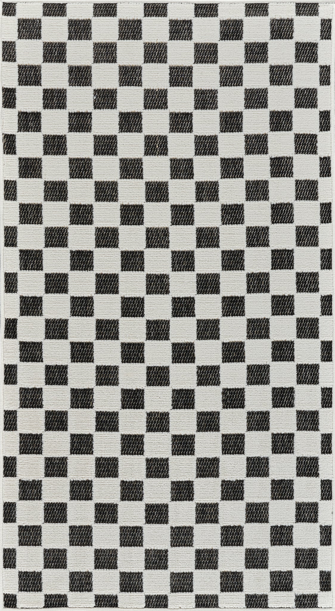 Maise Checkered Modern Black Rug