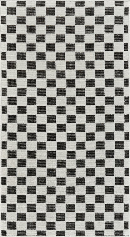 Maise Checkered Modern Black Rug