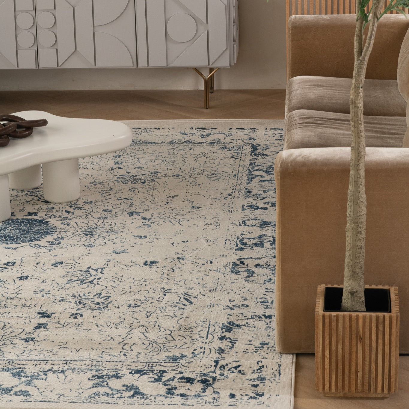 Havana Transitional Contemporary Blue Rug