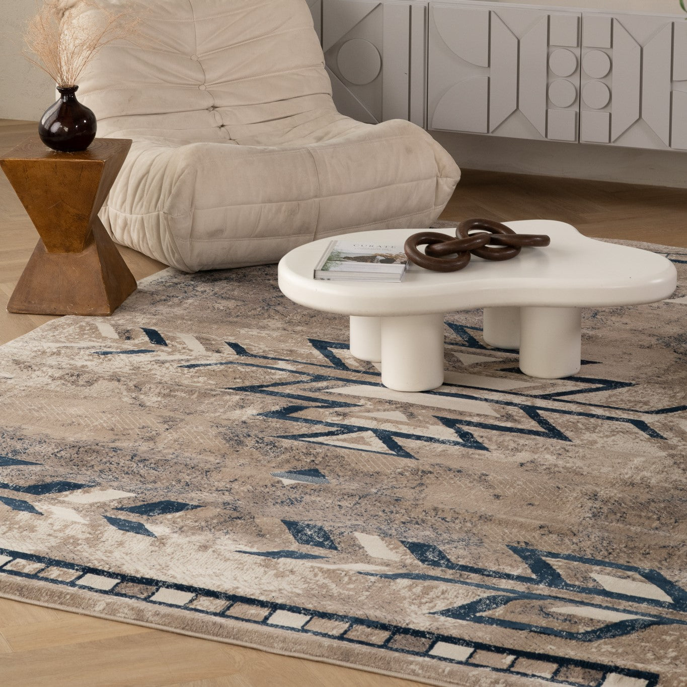 Tapis Bleu Sud-Ouest Havana Boho