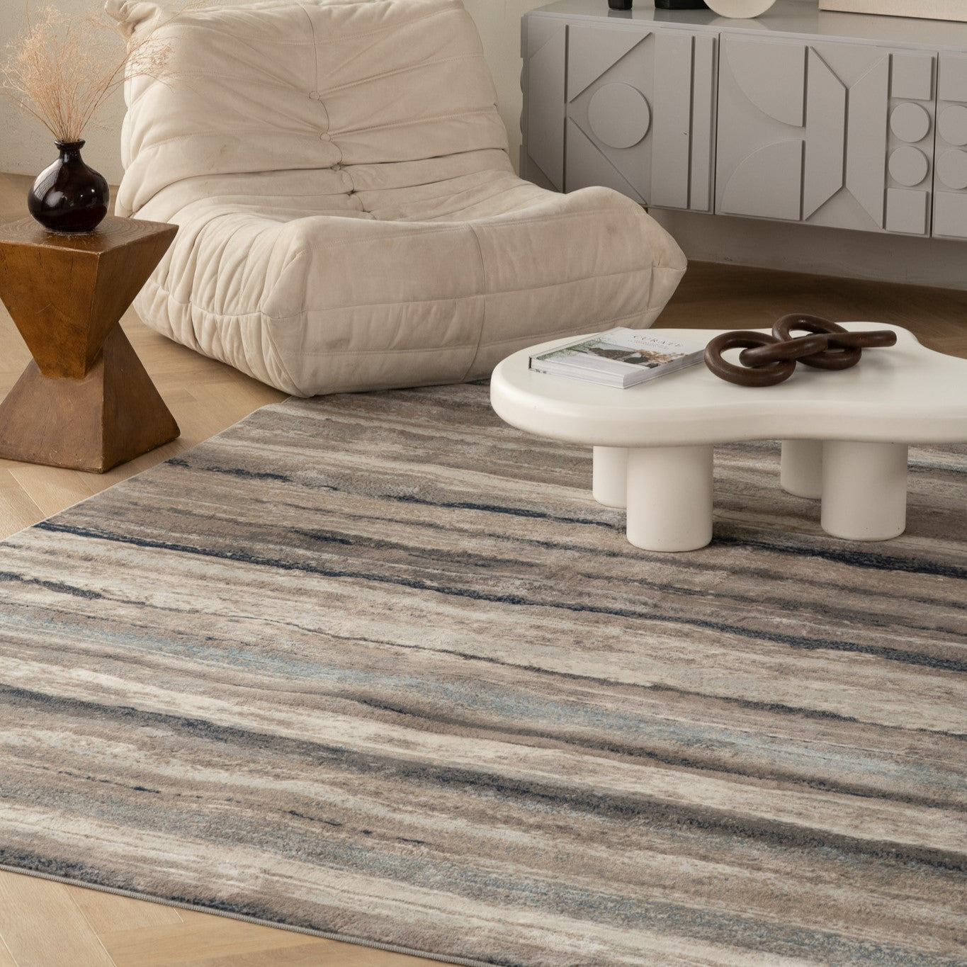 Havana Scandinavian Contemporary Blue Rug