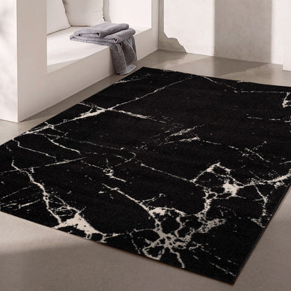 Tapis moderne en marbre noir Nova