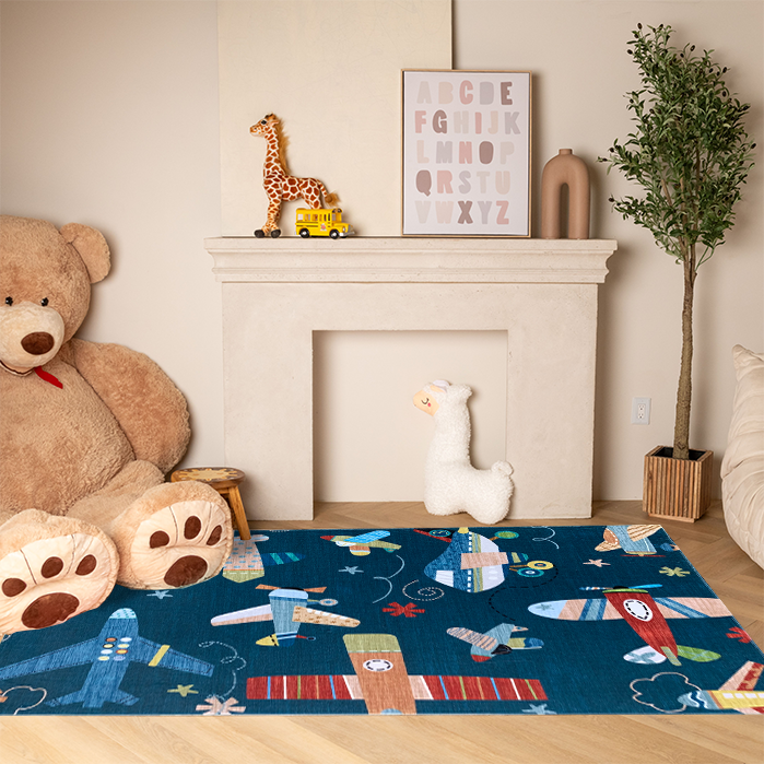 Soft Steps Playtime Airplane Playmat Navy Soft Rug