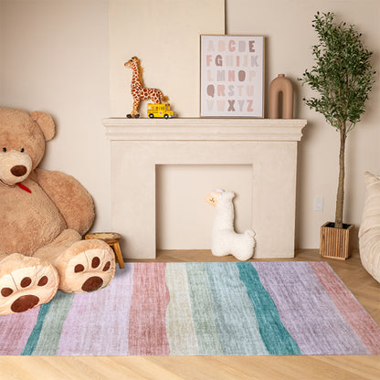 Soft Steps Playtime Colorful Rainbow Playmat Pink Soft Rug