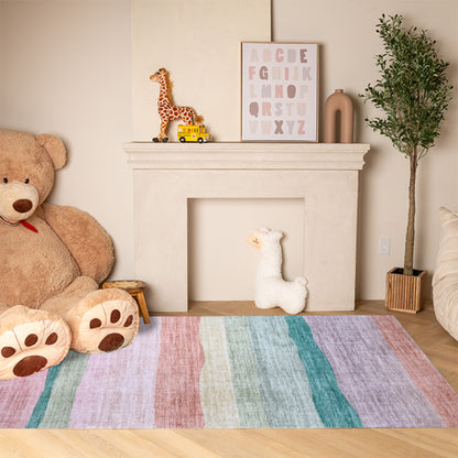 Tapis de jeu arc-en-ciel coloré Soft Steps Playtime, tapis doux rose