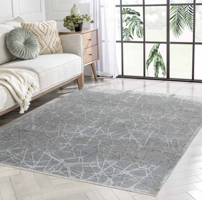 Melo Abstract Web Blue Rug
