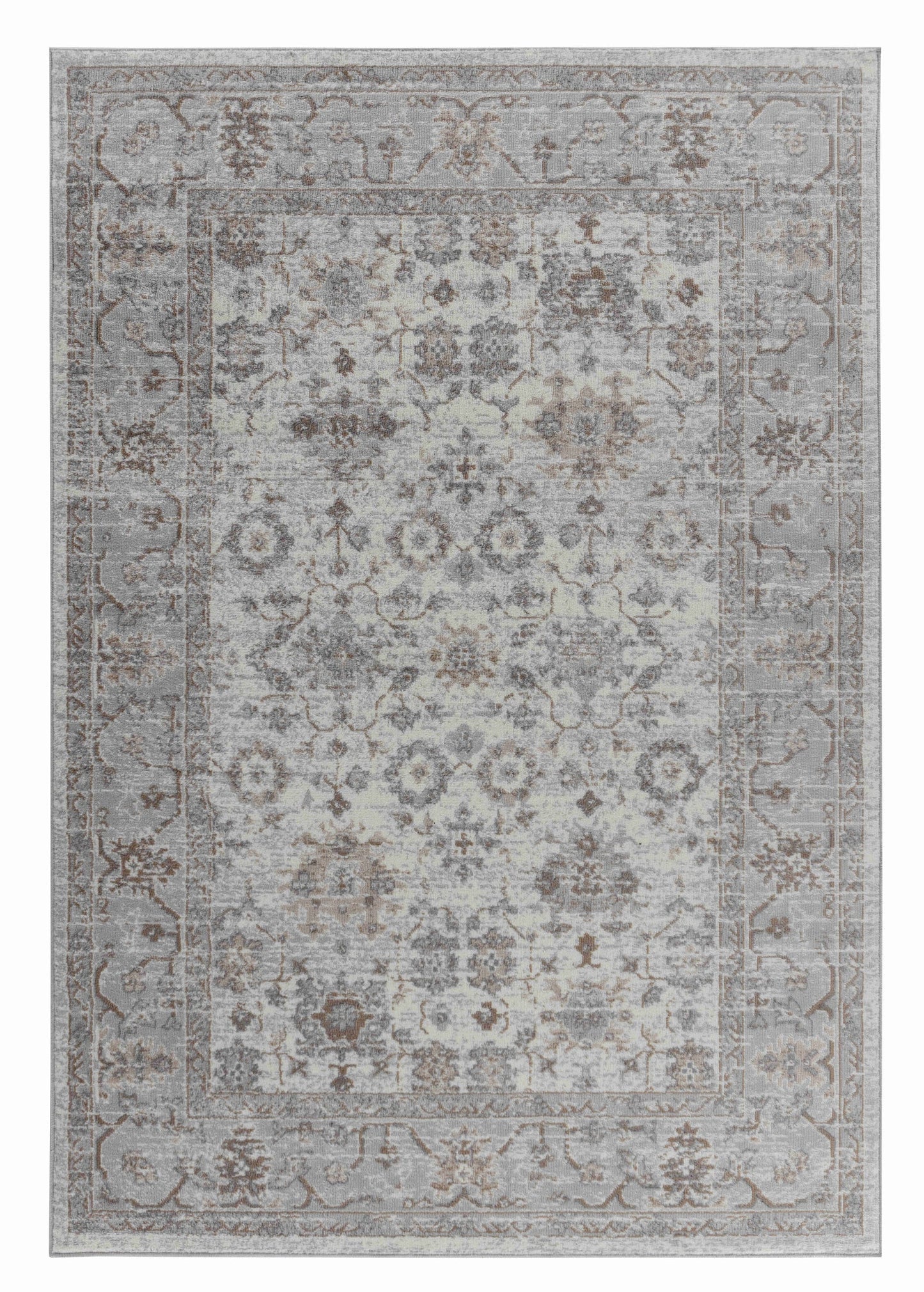 Tapis traditionnel gris vieilli Sakarya