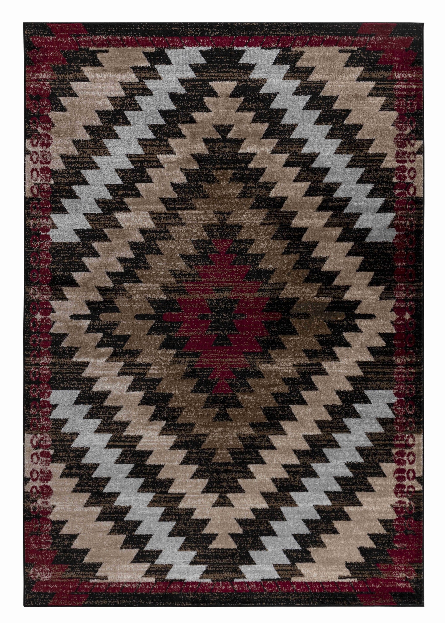 Sakarya Boho Geometric Brown Rug