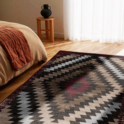 Sakarya Boho Geometric Brown Rug