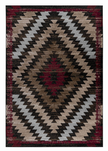 Sakarya Boho Geometric Brown Rug