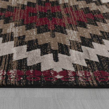 Sakarya Boho Geometric Brown Rug