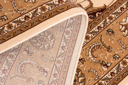 Tapis persan traditionnel beige majestueux