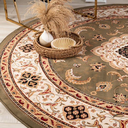 Majestic Persian Traditional Green Rug