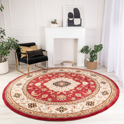 Tapis rouge traditionnel persan majestueux