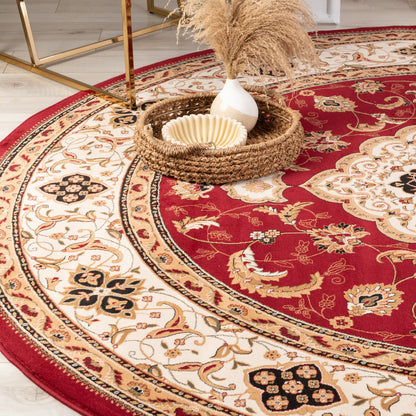 Tapis rouge traditionnel persan majestueux