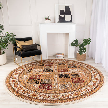 Tapis beige traditionnel marocain majestueux