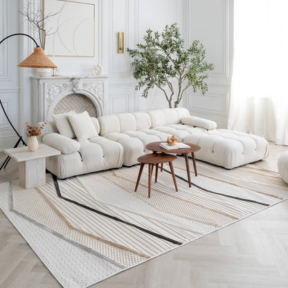 Maison Abstract Modern Cream Rug