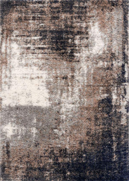 Retro Abstract Shag Grey Rug