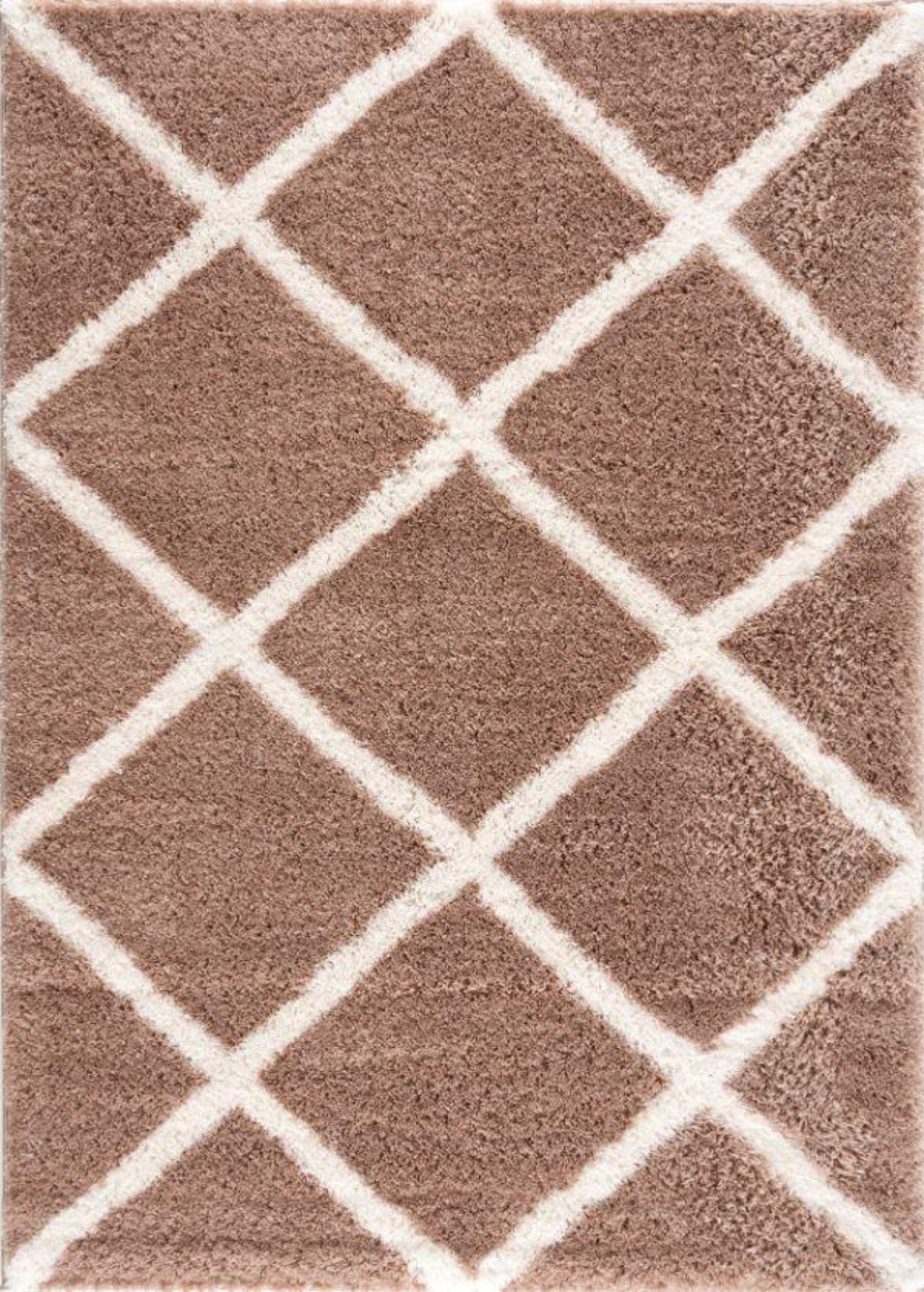 Retro Boho Shag Brown Rug