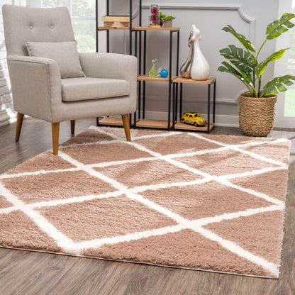 Retro Boho Shag Brown Rug