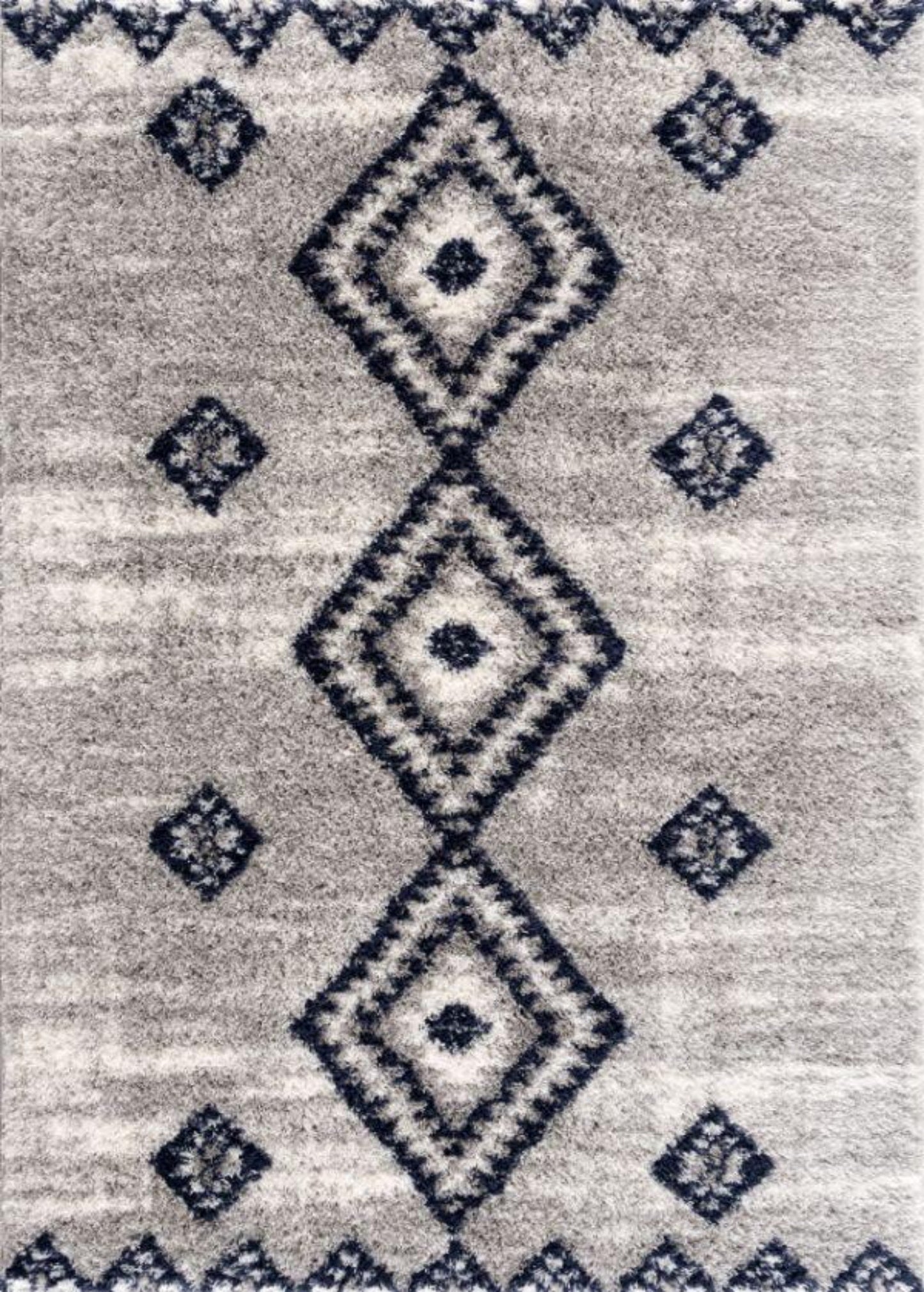 Retro Moroccan Shag Grey Rug