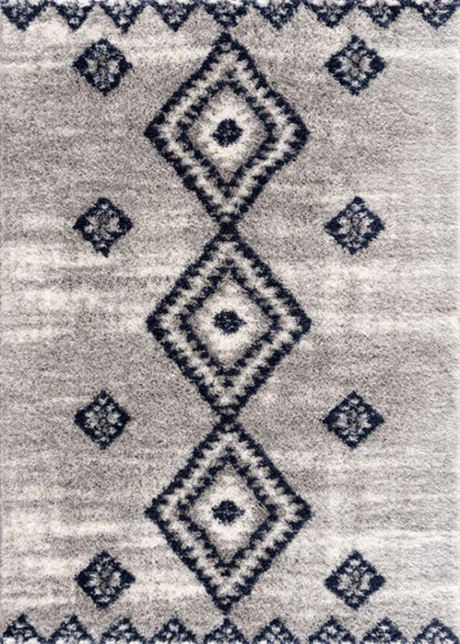 Retro Moroccan Shag Grey Rug