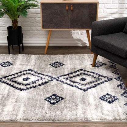 Retro Moroccan Shag Grey Rug